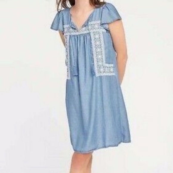 Old Navy size Large Chambray Embroidered Dress - Picture 2 of 11